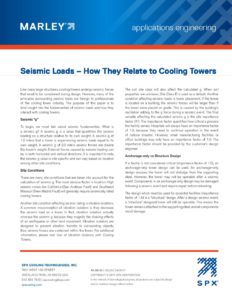 Seismic Loads – How They Relate to Cooling Towers