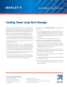 Cooling Tower Long Term Storage