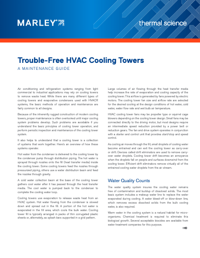 Trouble-Free HVAC Cooling Towers – A Maintenance Guide