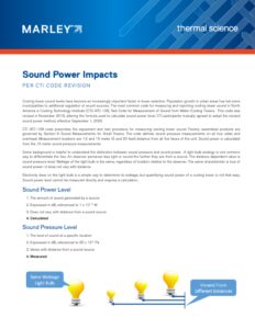 Sound Power Impacts per CTI Code Revision