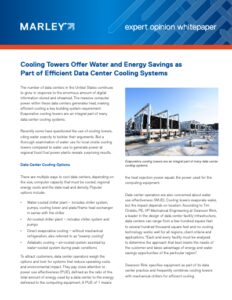 Cooling Towers Offer Water and Energy Savings as Part of Efficient Data Center Cooling Systems