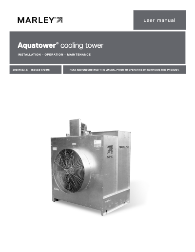 Marley Aquatower Cooling Tower User Manual