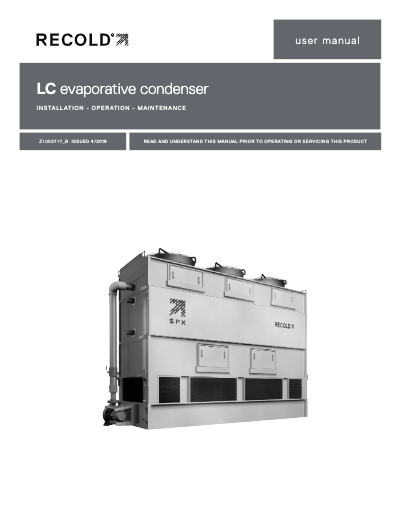LC Evaporative Condenser IOM User Manual